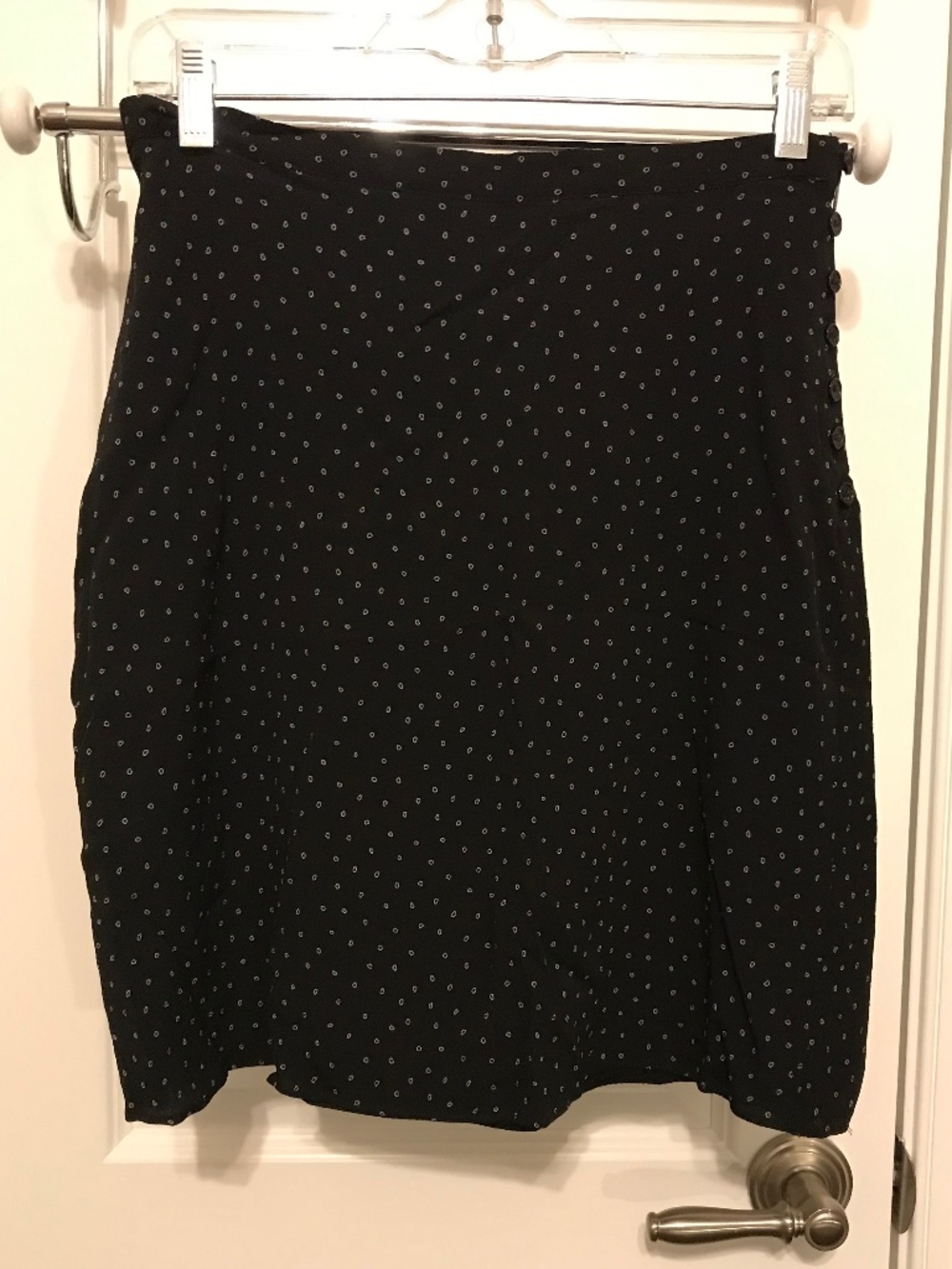 Petite Sophisticate black polka dot miniskirt with side button closure (10)